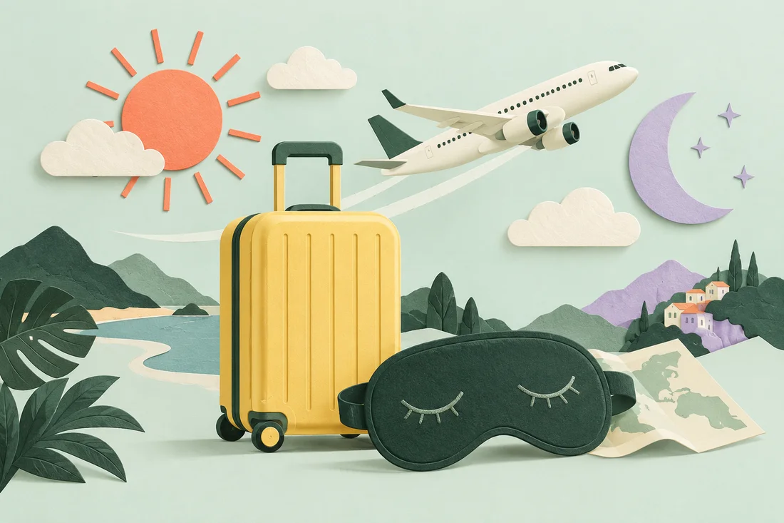 Reiseillustration zu Jetlag-Coach